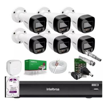 Imagem de Kit 6 Cameras Segurança Intelbras VHD 3220b+ Microfone Audio Full Colo