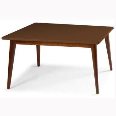 Imagem de Mesa de Jantar Novita com Tampo 140cm Maxima Cacau/Marrom Escuro - Mad