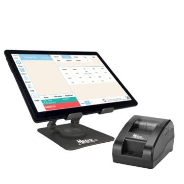 Imagem de MRBOSS Tablet POS Android de 10,1 polegadas com impressora de recibos de 5 cm | para restaurantes, cafés, lojas de varejo e food trucks | WiFi/Bluetooth, software pré-instalado e suporte de alumínio