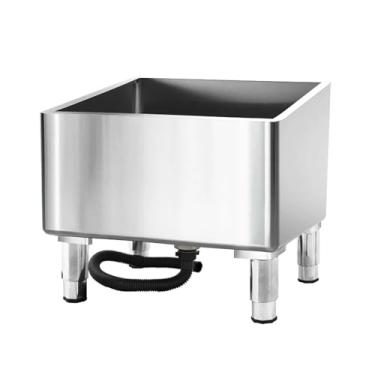 Imagem de TRGCJGH Pia de esfregão de piso comercial, pia de aço inoxidável para lavanderia, balde de esfregão utilitário, com drenagem para garagens comerciais de cozinha (tamanho: 120 x 41 x 55 cm (47,2 x 16,1