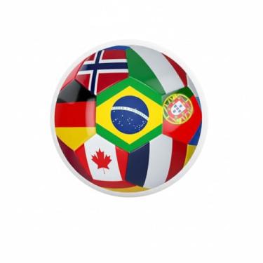 Imagem de Luminária de Parede Decorativa com Bandeiras Mundiais, Polietileno, 25cm, Branco e Multicores, Base E27, para Bares e Salas