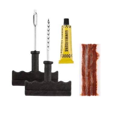 Imagem de Kit Profissional para Reparo de Pneus sem Câmara, com Escariador, Aplicador, Cola e 5 Tiras de Reparo, Portátil para Emergências em Carros e Motos
