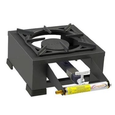 Imagem de Fogão Portátil 1 Boca Baixa Pressão Com Grelha 20X20 - A.R Variedades 