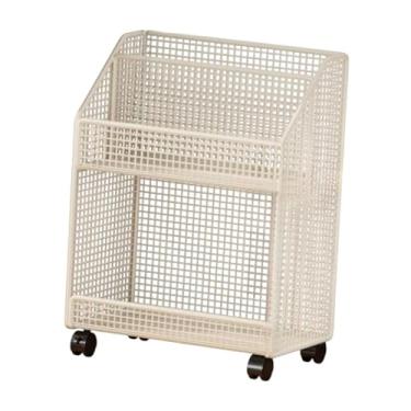 Imagem de IEUDNS Carrinho de arquivo rolante Bookcases de estantes de utilidade multifuncional sob o carrinho de organizador de arquivos de mesa para o dormitório de, 2 Camadas