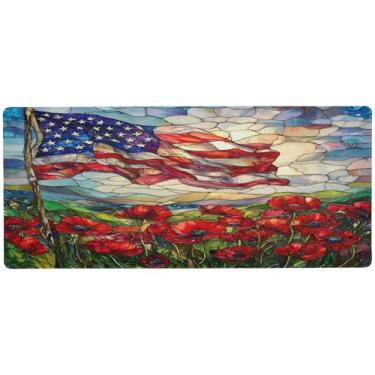 Imagem de SEHANY Tapete de mouse grande bandeira americana 80 x 39,9 cm antiderrapante para jogos com base de borracha de 3 mm de espessura, protetor de mesa para laptop, mesa para jogadores, desktop