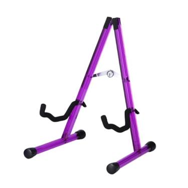 Imagem de YIJU Suporte dobrável para guitarra em formato de a, acessório para instrumento musical, suporte de chão para guitarra e bandolim, Roxo