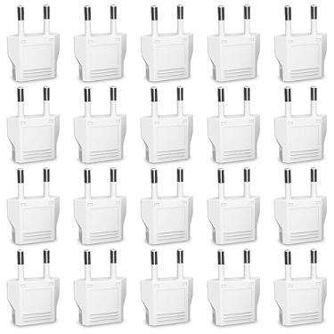 Imagem de MIKWOAB Pacote Com 20 Adaptadores De Tomada Europeus, Adaptador De Tomada De Viagem Europeu Tipo C, Adaptador De Tomada De 220 V Para 110 V Dos Eua Para A Europa, Conversor De Energia De Tomada De P