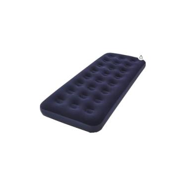 Imagem de Colchão Inflável Liso Solteiro, PVC, Azul, 191cm x 73cm x 22cm, Portátil, para Camping, Viagens, Praia, Casa de Campo