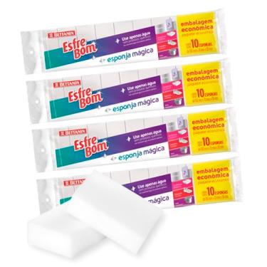 Imagem de Kit 40 Esponjas Mágica Multiuso Limpa Tudo Tira Manchas