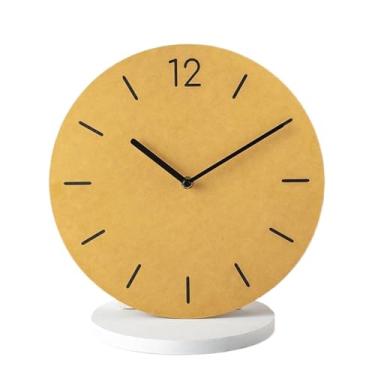 Imagem de Relógio de parede Relógio de parede com painel colorido, estilo nórdico minimalista, funcionamento silencioso e alimentado por bateria para decoração de casa(Yellow)