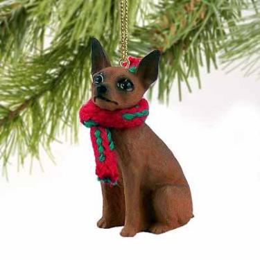Imagem de Ornamento de cachorro miniatura Pinscher - Vermelho