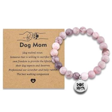 Imagem de Presentes de mãe de cachorro para mulheres, pulseiras de mãe de cachorro, presentes de mãe de filha e filho, pulseira com pingente de impressão de pata para amantes de cães, joias presentes para Dia