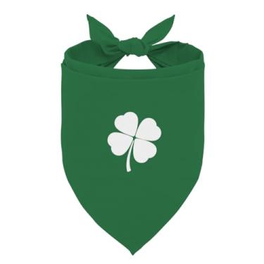 Imagem de Bandana de trevo de 4 folhas, acessórios engraçados para sessão de fotos do Dia de São Patrício, cachecol triangular ajustável para cães pequenos e médios, lenço de pescoço ajustável para animais de