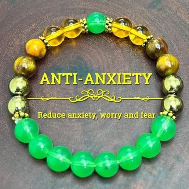 Imagem de Pulseira de atração para mulheres e homens, pedra natural, olho de tigre, contas elásticas feitas à mão, joias, dinheiro, riqueza, energia, cristal de cura, ioga, meditação, amizade, presente de Natal