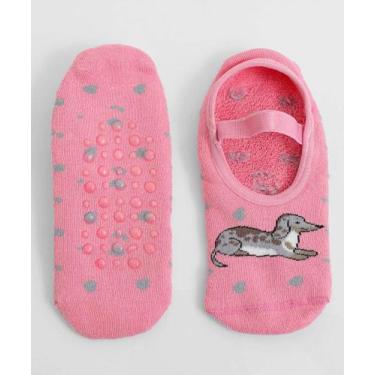 Imagem de Meia Sapatilha Feminina Antiderrapante Marisa Rosa-75190, 34a39, Rosa