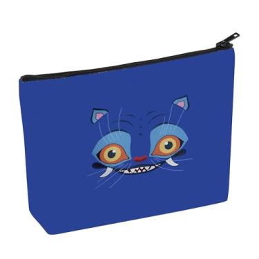 Imagem de KUIYAI Bolsa de maquiagem de banda de música, bolsa de cosméticos com rosto de tigre azul, para fãs de bandas de música, presente para fãs de anime, mangá, presente, BlueTigerMup-US, Bolsa de