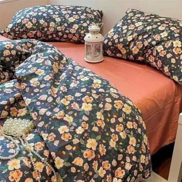 Imagem de XLCZMYL Jogo de cama moderno, para meninos e meninas, solteiro, Queen, lençol de cama para adultos, moderno, têxtil, casa, 02, Queen 200 x 230 4 peças