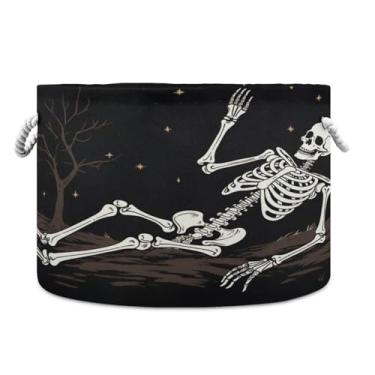 Imagem de WELLDAY Cesta de corda de algodão esqueleto cesta de lavanderia de bebê para sala de estar, lavanderia, berçário, travesseiros, decoração de casa