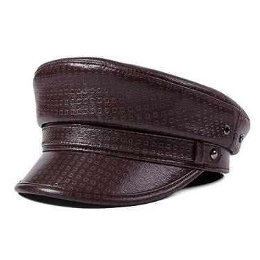 Imagem de uhyOHF Boné unissex de couro marinheiro violinista boina de pescador grego boina jornaleiro, boina masculina e feminina, chapéu vintage pintor (D-L