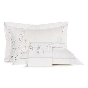Imagem de Jogo de Cama Bordado em Cetim 300 Fios Floreô - Branco - Queen