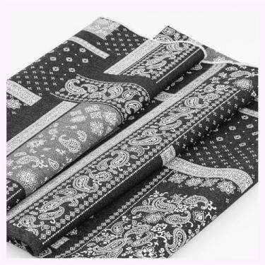 Imagem de Tecido Jeans Lavado Azul Material Não Elástico Padrão De Jacquard Algodão 150 Cm De Largura Tecido De Costura Para(Black,1.5x7m)