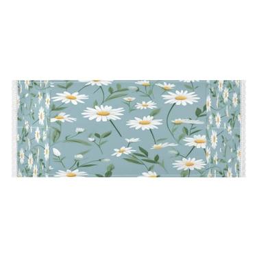 Imagem de Wassud Camomila azul (2) capas de lavadora e secadora, protetor de lavadora com sacos de armazenamento, capa de geladeira à prova de poeira com bolsos para lavanderia doméstica, cozinha, 120 x 55 cm