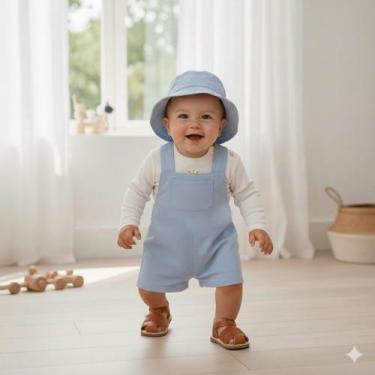 Imagem de Jardineira menino/ menina bebê - FABRICAÇÃO PROPRIA, Azul, G