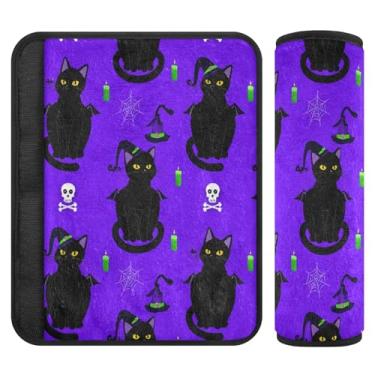 Imagem de Burbuja Capa para cinto de segurança de carro Dressed Cats Protetor de cinto de segurança de carro macio confortável para alça de ombro de assento, 1 par médio