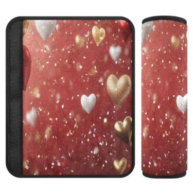 Imagem de Burbuja Capa para cinto de segurança de carro com balão coração dos namorados protetor de cinto de segurança macio confortável para alça de ombro de assento de carro, 1 par médio