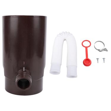Imagem de QANYEGN Kit de desviador de água da chuva, desviador de calha redonda de 10cm, sistemas de coleta de água de chuva de plástico para irrigação e aquário (Marrom)
