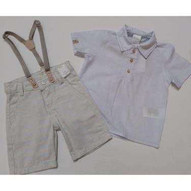 Imagem de Conjunto Menino Camisa + Bermuda + Suspensório Paraiso 15568-Masculino