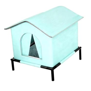 Imagem de FashionCha Casinha para Gatos Ao Ar Livre, Tenda Ao Vento em Tecido Oxford, Abrigo para Gatos de Rua No Inverno, Ideal para Varandas, Áreas Externas E, L