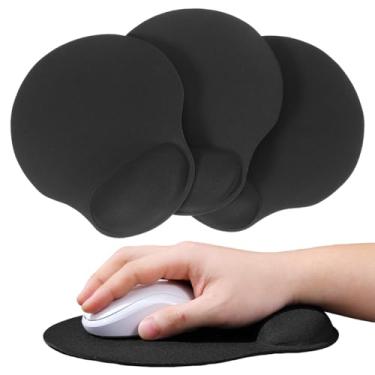 Imagem de Housoutil 3 peças ergonômico suporte de pulso mouse pad antiderrapante memória para alívio confortável tapete de mouse de mesa para uso doméstico no escritório