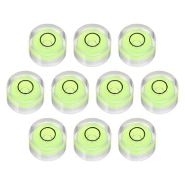 Imagem de PATIKIL 10 peças de nível de bolha redonda 17 x 10 mm mini circular Bullseye Spirit Levels ferramentas de layout para nivelar câmera tripé telescópio oficina toca-discos quadro de fotos, verde