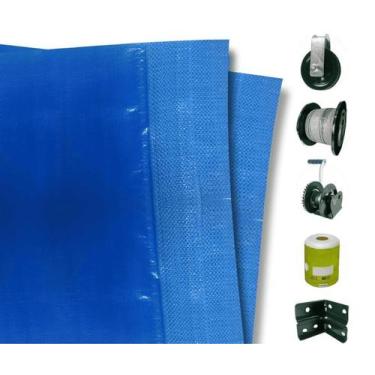 Imagem de Kit instalação cortina aviário azul - 2,60x18 - Shoplonas