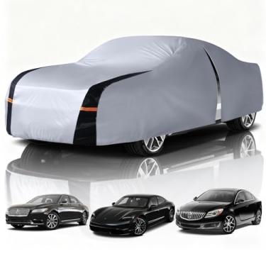 Imagem de Capa de carro impermeável para todos os climas, 10 camadas de capas de carro ao ar livre para automóveis - Ajuste personalizado Lincoln Continental, Porsche Taycan, Buick Regal, etc. Protetor solar e