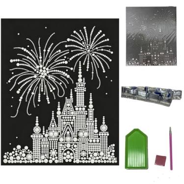 Imagem de SIHPTO Kits de arte de diamante de castelo de pérolas para adultos, decoração de mesa de pintura de diamante faça você mesmo, pinturas decorativas para o dia dos namorados, dia das mães, presentes de