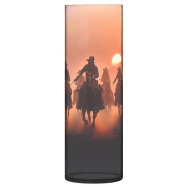 Imagem de JUZIHAI Vaso de cowboy para flores 9,9 cm x 30 cm cilindro de plástico moderno vaso de flores para centro de mesa de casamento decoração de casa