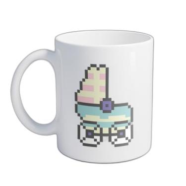 Imagem de Caneca Xícara de Café Porcelana 300ml Com Desenho Pixelated Baby Carriage Retro