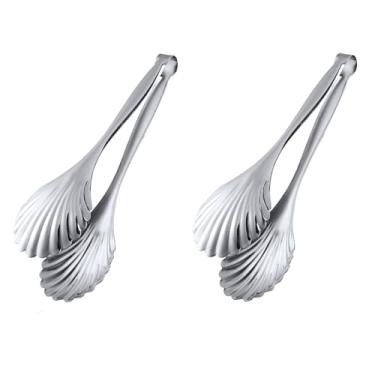 Imagem de BYEGOU Conjunto de 2 pinças de cozinha de aço inoxidável 18/10 para salada, aperitivos, banquete, lava-louças