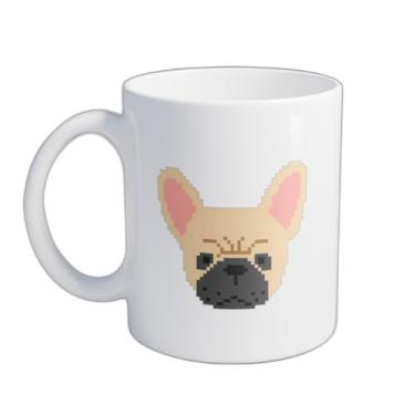 Imagem de Caneca Xícara de Café Porcelana 300ml Bulldog Francês Pixel