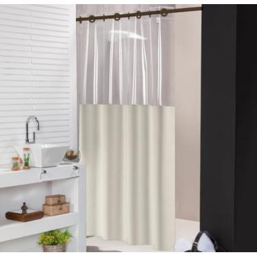 Imagem de Cortina para Box de Banheiro Impermeável com Ilhós (Bege)