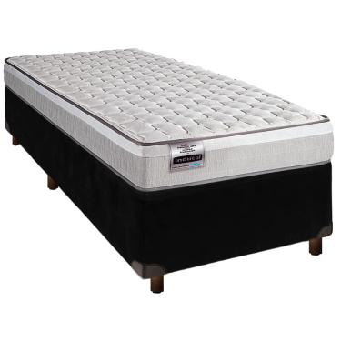 Imagem de Cama + Box Preto e Colchão Molas Ensacadas Solteiro - Hanover Inducol