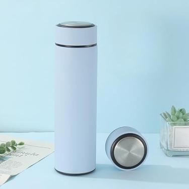 Imagem de Garrafa de água isolada de aço inoxidável de 500 ml - Recipiente portátil para bebidas de 500 ml para uso diário (azul)