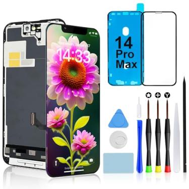 Imagem de Brinonac Kit de substituição de tela para iPhone 14 Pro Max, 17.0 cm Full HD Retina LCD Display COF Touch Screen Digitalizador conjunto com ferramentas de reparo, adesivo à prova d'água, vidro