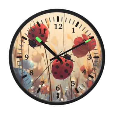 Imagem de CEBUGI Relógio de parede com luz noturna de 30,5 cm que brilha no escuro com sensor de voz, 1 relógio de parede de animais fofos operado por bateria para decoração de quarto e sala de estar