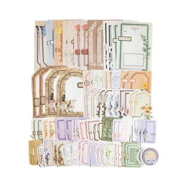 Imagem de Kit De Papel Vintage Para Scrapbook 100 Peças DIY Colagem Diário Álbum