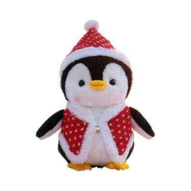 Imagem de Brinquedo De Pelúcia Pinguim De Natal Com Cachecol, Boneco Decorativo 