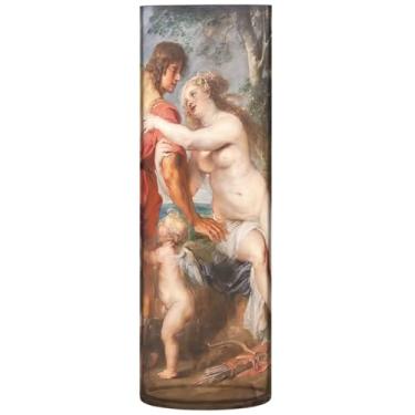 Imagem de Rubens Painting Venus Adonis Prints, Vaso de flor alto, vaso cilíndrico de plástico para decoração de mesa, decoração moderna, floral exclusiva, 30 x 9,9 cm