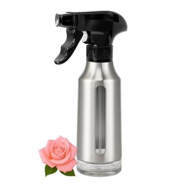 Imagem de Emarful Pulverizador de óleo para cozinhar 180 ml, névoa de azeite de oliva com gatilho de névoa fina, garrafa dispensadora de vidro recarregável de aço inoxidável de 180 g para fritadeira a ar